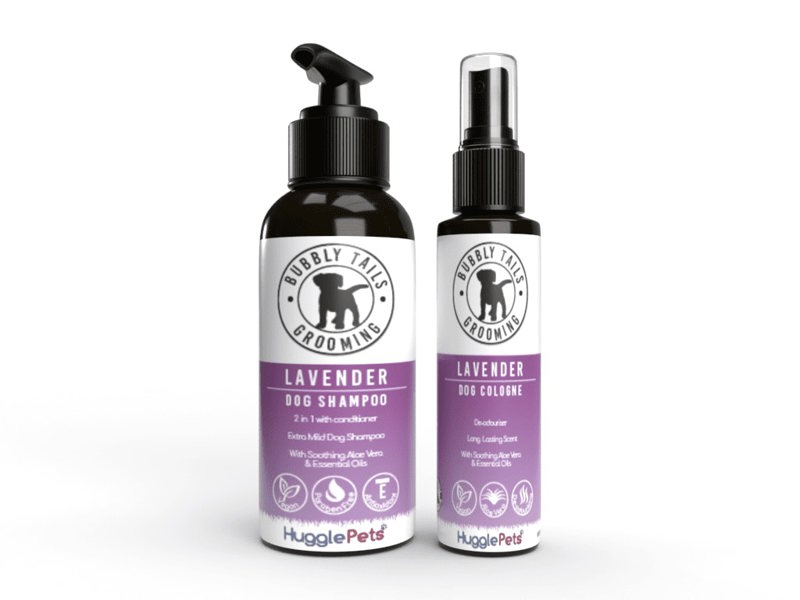 HugglePets Bubbly Tails Dog Shampoo and Deodorising Cologne Spray Set