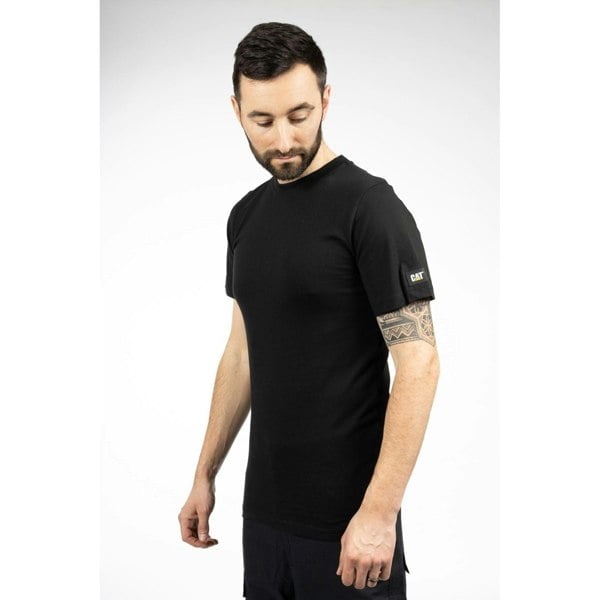 Caterpillar Essentials Short-sleeve Cotton Men's Black T-Shirt