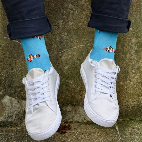 Swole PandaSocks SingleClown Fish Bamboo Socks, Sky BlueBoxers & Briefs