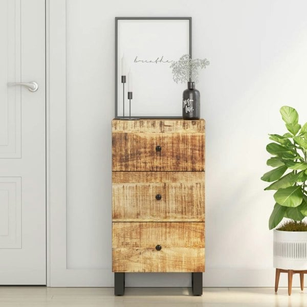 Berkfield Sideboard with 3 Drawers 40x33.5x75 cm Solid Wood Mango