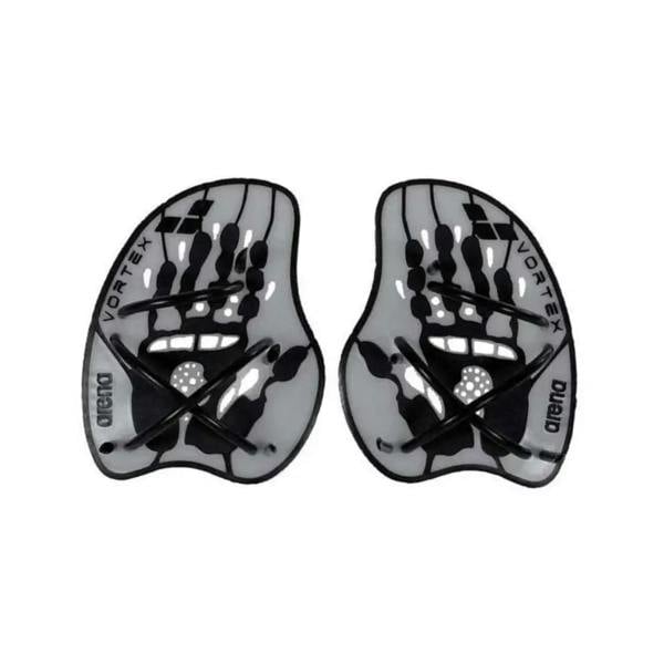 Arena Vortex Evolution silver/black neoprene hand paddles with vortex design