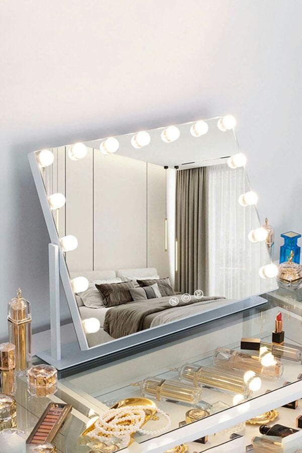 Living and Home Hollywood Vanity Makeup Mirror with Lights,360 Degree Dressing Table Makeup Mirror