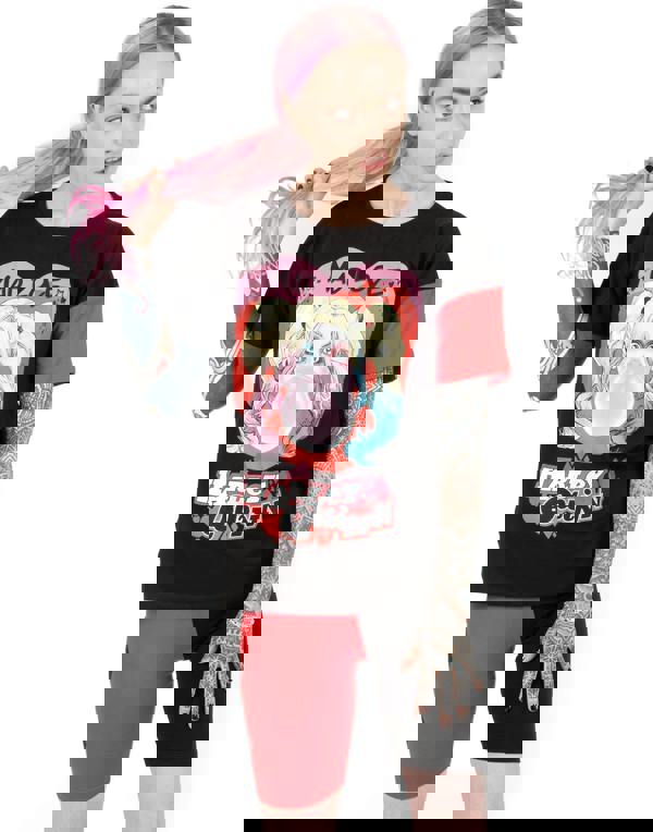 DC Comics Womens Red Harley Quinn Short Sleeve Cycling Short Pyjama Set