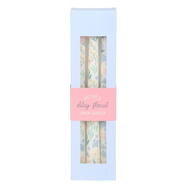 Serano Set of 3 Ditsy Floral Taper Candles