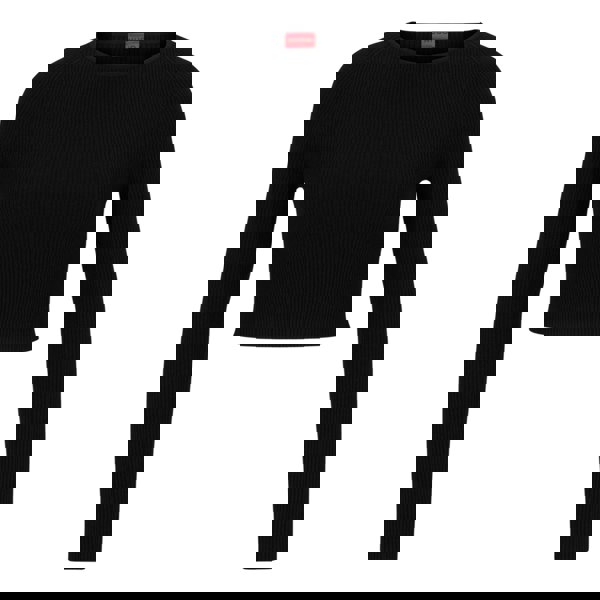 Hugo Womens/Ladies Saneriny Cropped Long-Sleeved Jumper - Black