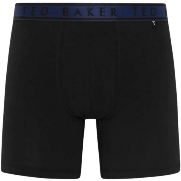 Ted Baker 3-Pack Contrast Waistband Boxer Briefs, Black w/ blue/pool/burgundy