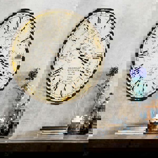 WALPLUS WC2130 - Vintage Rusty looked Metal Wall Clock - 60 cm / 23.6 in