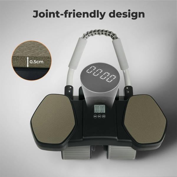 Centra Healthy Belly Wheel Auto Rebound Ab Roller 4 Wheel Soft Elbow Knee Pads