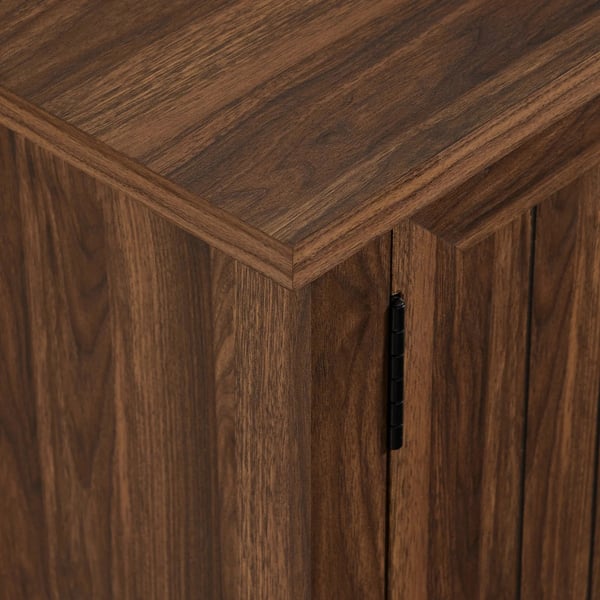Homeology RANCH Walnut Dual Compartment Storage 6-Shelf up to 65" Flat Screen TV Cabinet