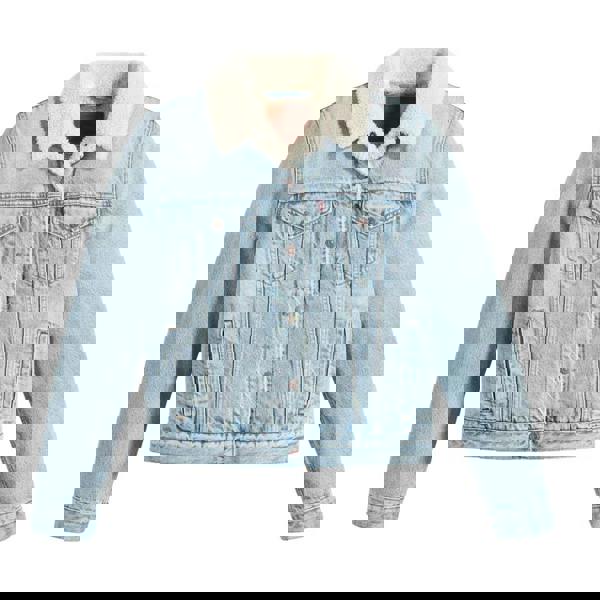 Levis Womens/Ladies Original Sherpa Trucker Jacket - Light Blue