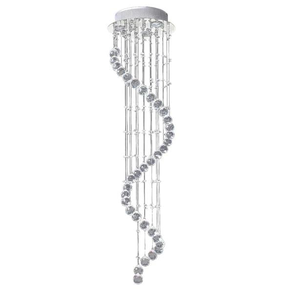 Chrome crystal chandelier ceiling pendant with dangling glass bead drops