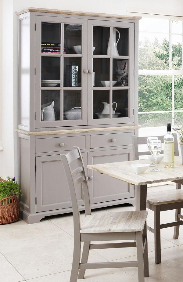 Florence Glass Door Display Cabinet Large Dresser Assembled