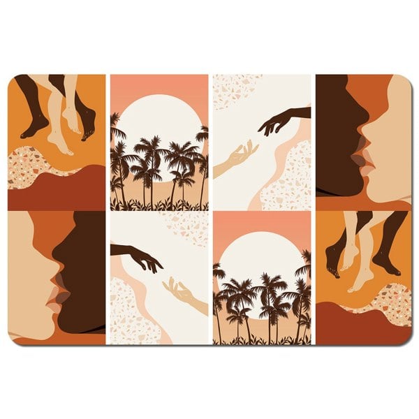 Benjamin Tate Design Paper cut male & female, abstract & floral collages, landscape scenes (Placemat)