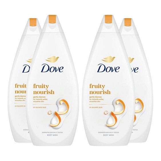 Dove Caring Bath Fruity Nourish Bath Wash 720ml With 0% Sulfate SLES 4 Pack