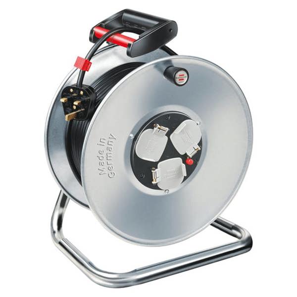 Brennenstuhl Garant Cable Reel - 50 Metre Heavy Duty Cable - Rustproof Steel Drum