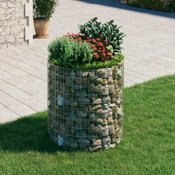 Berkfield Circular Gabion Pole Galvanised Steel �_�”�_100x100 cm