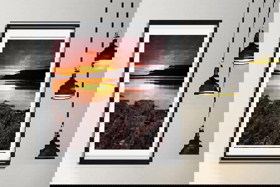 Scottish loch at sunrise framed print