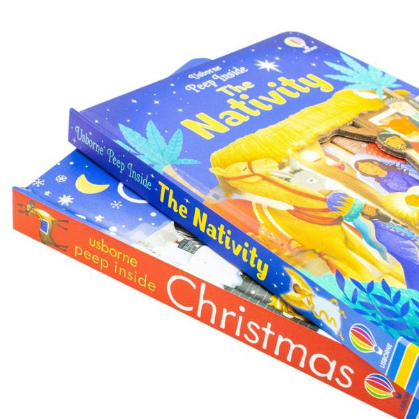 Peep Inside Christmas and Peep Inside Nativity 2 Books Collection Set by Katie Daynes, Anna Milbourne