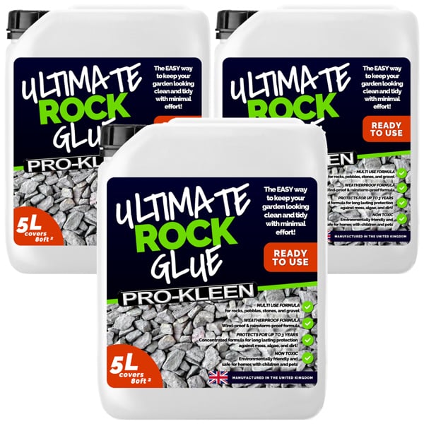 ProKleen Pro-Kleen Ultimate Rock Glue 15L (Covers 240 ft2) - Rock Glue Binder For Gravel, Stones, Slate & Mulch