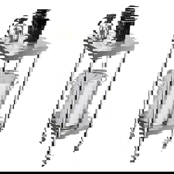 2 Tier Commercial Kitchen Prep and Work Stainless Steel Table Commercial Work Tables Living and Home