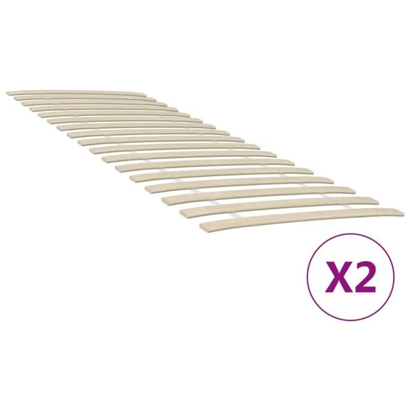 Berkfield Slatted Bed Bases with 34 Slats 2 pcs 70x200 cm