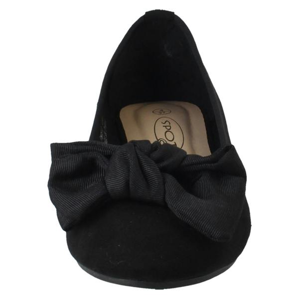 Spot On Ladies Spot On Flat Bow Detailed Ballerina Casual Shoes F80512