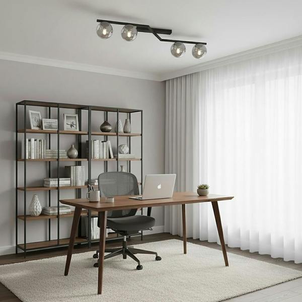 Emibig NATON Ceiling lamp 4 x E14 Black with Graphite Shade