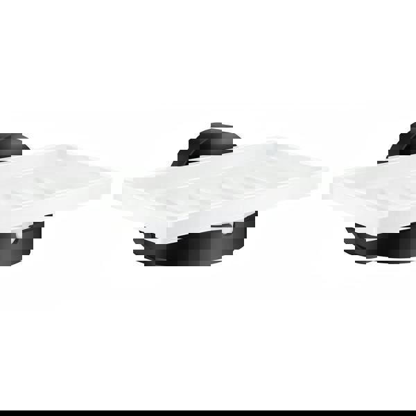 Matt black and porcelain soap dish