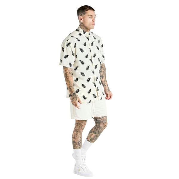SikSilk Mens Space Jam Shirt - Ecru - 