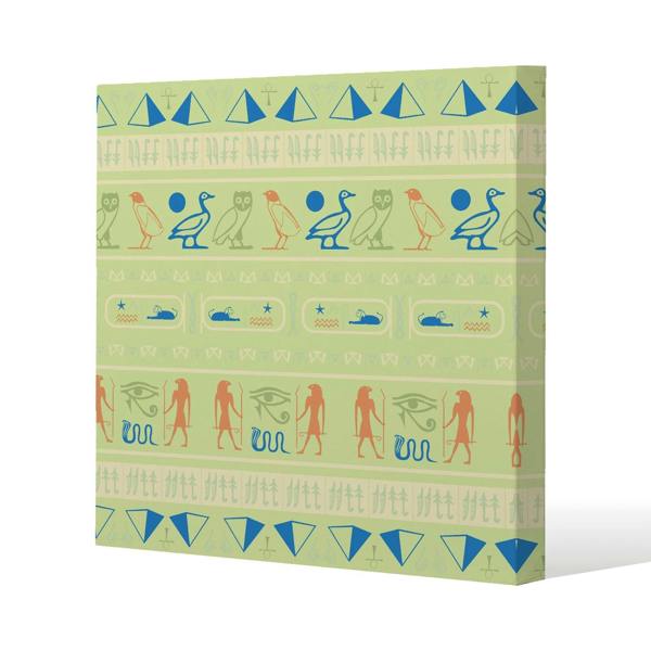 Benjamin Tate Design Hieroglyphic egyptian language symbols Slim Style Canvas Print  40x40cm , 15mm Slim Real wood.