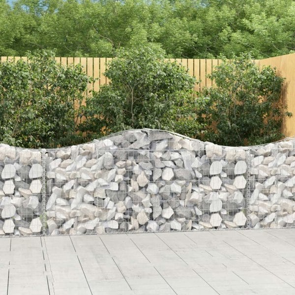 Berkfield Arched Gabion Baskets 4 pcs 200x30x80/100 cm Galvanised Iron