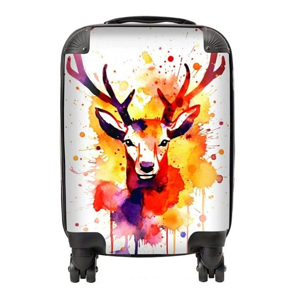 Warren Reed Watercolour Stag Face Suitcase