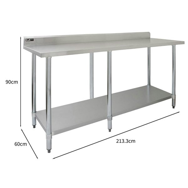 Kukoo Commercial Stainless Steel Catering Table - 7ft Wide