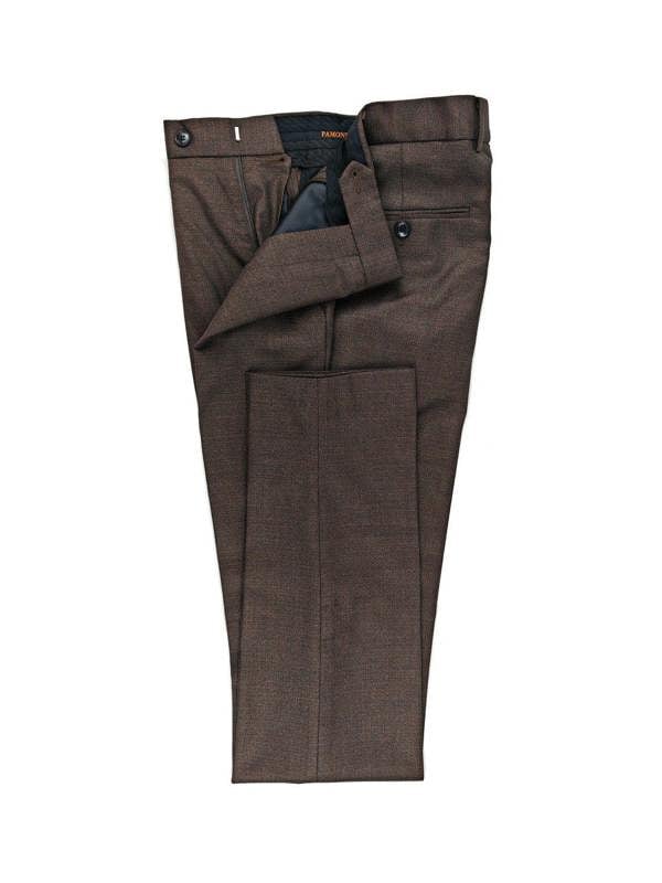 Brown 3-Piece Wool Blend Suit