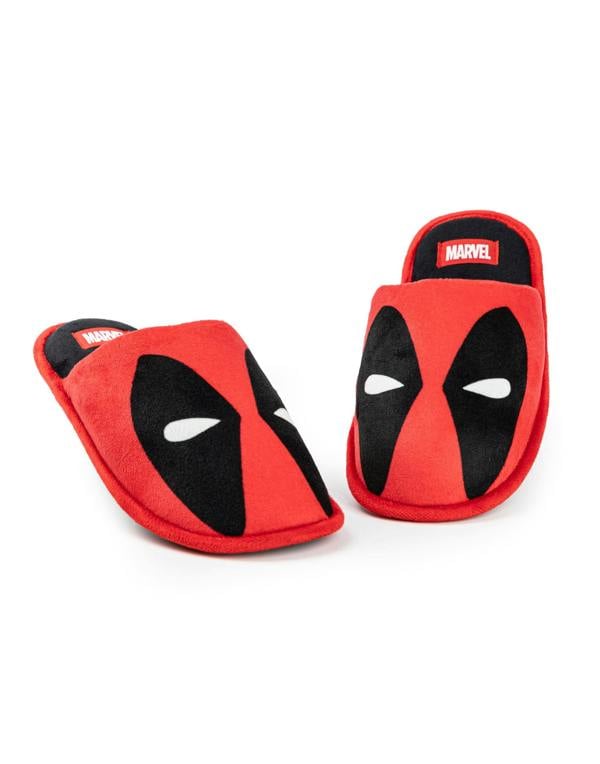 Marvel Mens Red Deadpool Mule Slippers