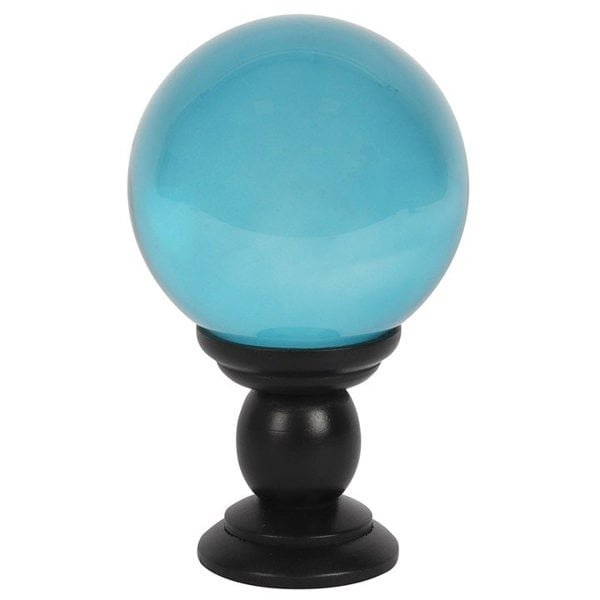 Serano Large Teal Crystal Ball on Stand