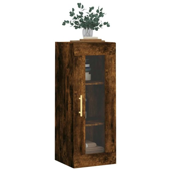Berkfield Wall Mounted Cabinet Smoked Oak 34.5x34x90 cm