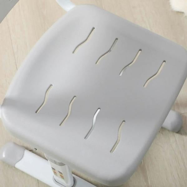 Kids chair with padded seat and vented backrest, light grey and white