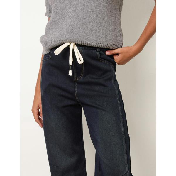 Blue Vanilla Top Stitch Barrel Leg Jeans