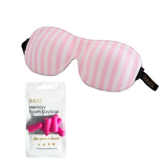 SMUG Contoured 3D Blackout Sleep Mask - Candy Shop Print - Sleep Mask & Pink Earplugs
