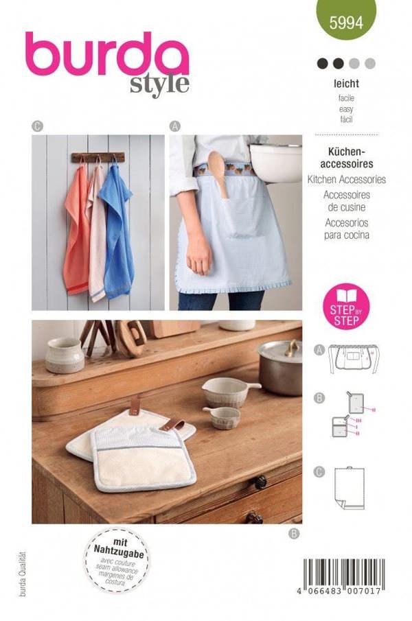 Burda Sewing Pattern 5994 Aprons For Women, One Size - Easy