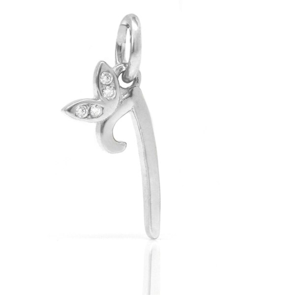 Say It With Winged Initial Charm - Sterling Silver