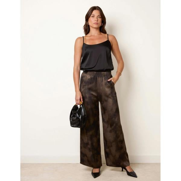 Blue Vanilla Elastic Waist Printed Trousers