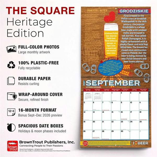 I Love Beer Calendar 2027, Wall Calendars, Month To View, Lifestyle, Gift