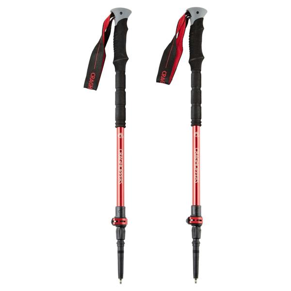 Craghoppers Venture Anti-Shock Trekking Poles (Pack of 2) - Red/Black/Grey - 
