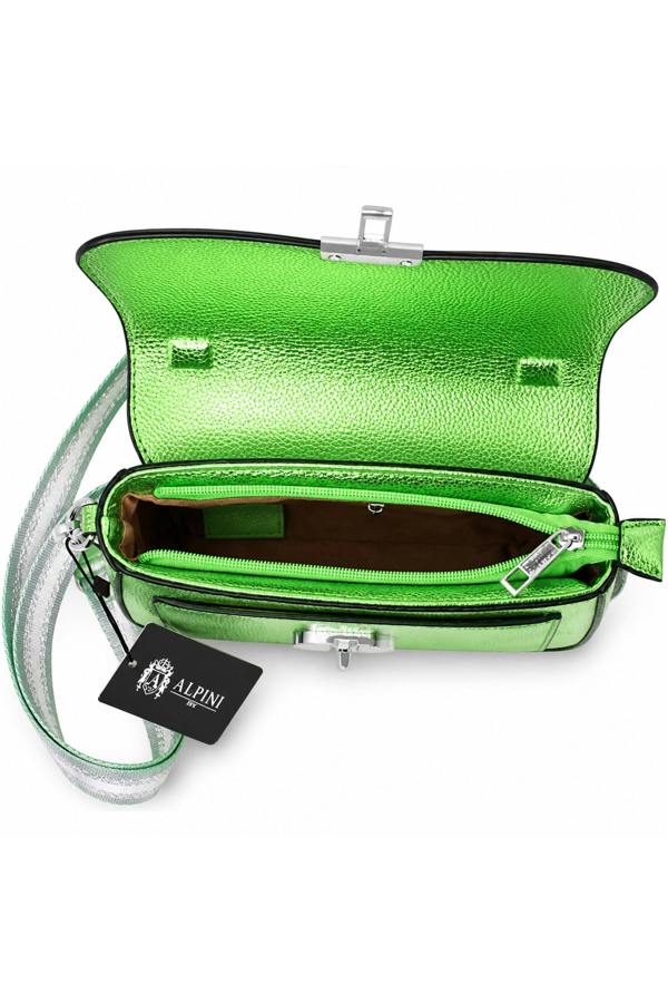 Kitise Metallic Crossbody Bag with Adjustable Wide Strap Turn Lock