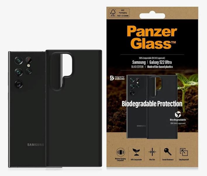 PanzerGlass Panzer Glass Military Grade Biodegradable Protection Case for Samsung Galaxy S22 Ultra Black - 0376