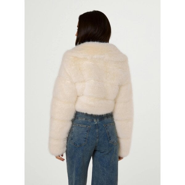 Pink Vanilla Pelted Fur Crop Jacket