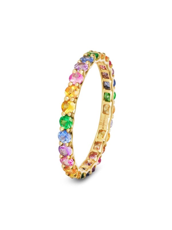 Gemdaia Rainbow Sapphire Eternity Ring - Skinny