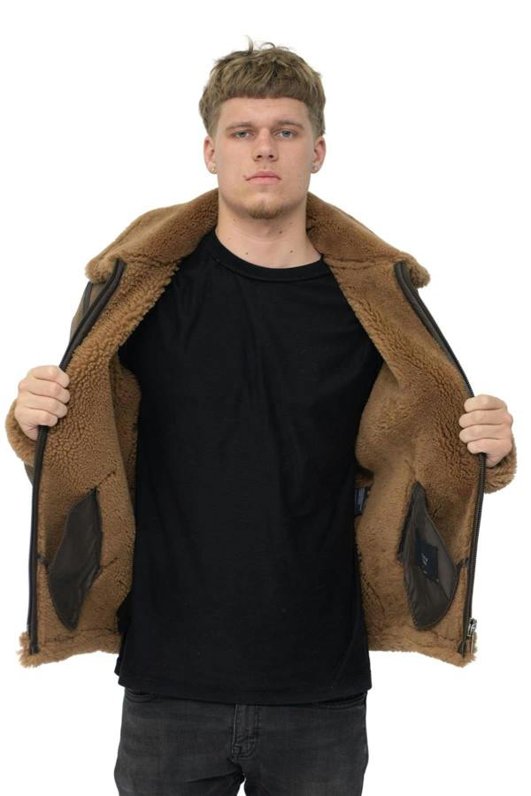 Infinity Leather Mens B3 Sheepskin WW2 Bomber Jacket-Arnsberg